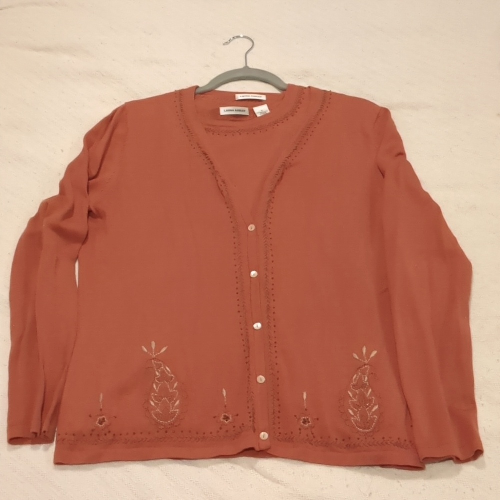 LAST DAY! Laura Ashley Copper paisley Sweater Set